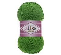 55% Algodón 45% Acrílico Alize Algodón Oro Hilado 1 Madeja/Bola 100 gr 360 yardas (126-hierbas)