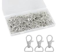 55 anillos en forma de D para llaveros, clips giratorios y mosquetones giratorios para colgar y hacer joyas