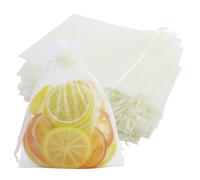 55 bolsas de organza grandes de color beige de 13 x 18 cm: bolsas de regalo con cordón transparente para joyas, bolsas de organza para rellenar regalos de boda, caramelos, bolsas de malla monocolor