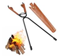 55 cm Pinzas para Chimenea Tenazas para Chimenea de Leña con Mango de Piel