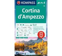 KOMPASS Mapa de senderismo 55 Cortina d'Ampezzo – 5en1 con panorama, guía y offline App KOMPASS