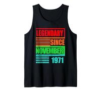 55 cumpleaños Legendario Desde noviembre de 1971 cumpleaños Camiseta sin Mangas