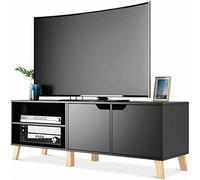 55 Inch TV Stand Media Center Console Center W/Storage Cabinet Black Display Cabinet TV Table (D)