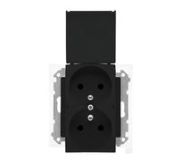 55 MÓDULO NEGRO MATE ENCHUFE 2X Z/U CON TAPA IP44 TGZ2BMCZ.01/149