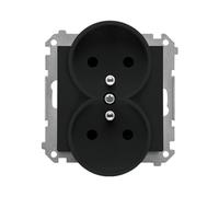 55 MÓDULO NEGRO MATE ENCHUFE 2X Z/U CON TGZ2MWCZ.01/149