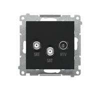 55 MÓDULO NEGRO MATE ENCHUFE 2XSAT-RTV 2X 5 MHZ÷2,4 TASK2.01/149