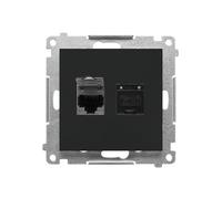 55 MÓDULO NEGRO MATE ENCHUFE ORDENADOR 2X UAE 8 T62.01/149