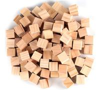 55 Piezas Bloques de Madera Cuadrados Naturales Pequeños, 3x3x3 cm Cubos de Madera, Cubos Madera en Blanco Natural Sin Acabado para Manualidades, Números, Pintura, Decoración
