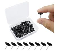 55 piezas de alfileres negros chinchetas de plástico para colgar en la pared, punta de acero, placa de corcho