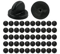55 piezas de cierre de mariposa pin de goma cierre de pin de embrague para fabricación de joyas sombreros insignias uniformes (negro 11,5 mm de diámetro)