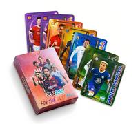 55 tarjetas coleccionables de fútbol, lámina dorada, colección de estrellas de fútbol, juego de regalo coleccionable premium para niños y fanáticos del fútbol, regalos de cumpleaños y fiestas