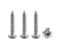 55 tornillos autorroscantes M5 x 25, tornillos autorroscantes de acero inoxidable de cabeza plana, tornillos autorroscantes, tornillos de cabeza redonda para bricolaje, carpintero, muebles (plata)