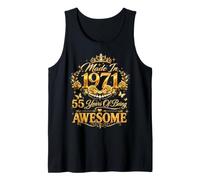 55 Year Old Made in 1971 Retro Floral 55th Birthday Women Camiseta sin Mangas