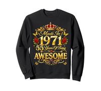 55 Year Old Made in 1971 Retro Floral 55th Birthday Women Sudadera