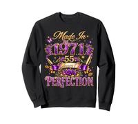 55 Year Old Made in 1971 Retro Floral 55th Birthday Women Sudadera