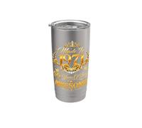 55 Year Old Made in 1971 Retro Floral 55th Birthday Women Vaso térmico de acero inoxidable de doble pared