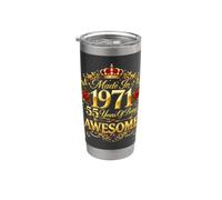 55 Year Old Made in 1971 Retro Floral 55th Birthday Women Vaso térmico de acero inoxidable de doble pared