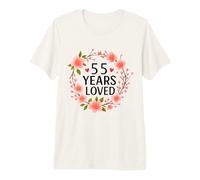 55 Years Loved Floral 55th Birthday Women 55 Years Old Camiseta Premium