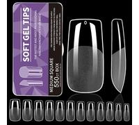 550 puntas de uñas de gel transparente, cubiertas completas, extensiones de acrílico suave a presión, manicura profesional para salón y uso doméstico, arte de uñas en casa