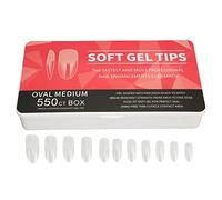 550pcs Fake Nails Ultrathin Seamless Semi Scrub DIY Handcraft Breathable ABS Nail Tips for Wedding Appointment Professional Nail Art (Oval)