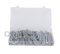 555pcs Cotter Pin Assortment Kit | Galvanized Split Pins for Industrial Machinery / Automotive / Farm Equipment | Weathering Defiant Fasteners with Storage Case