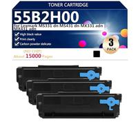 55B2H00 Cartuchos de Tóner Compatibles para Lexmark MS331 dn MS431 dn MX331 ADN MX431 ADN Impresora, 6000 Páginas,3*Black