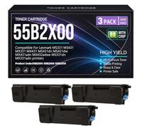 55B2X00 para Lexmark MS431dn MS431dw MX431adn MX432adwe MS331dn MX331adn MS331 MS431 MX331 MX431 Cartuchos de tóner con Chip 55B2000 55B2H00 Tóner 20.000 páginas