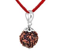 55Carat Certificado Genuino Cinco Frente a Panchamukhi Nepali Rudraksha Colgantes Plateados Shiva BEAWRY para Hombres Y Mujeres