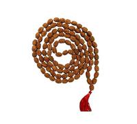 55Carat Mala de Rudraksha Jaap de 3 Mukhi con certificación, 108+1 Cuentas astrológicas (10 mm), energía Positiva para Hombres y Mujeres.
