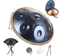 55cm Hand pan Drum for Beginners，9/10/12 Notas Tambor de Mano De Acero Tongue Drums Con Bolsa Suave Hand Pan, 2 Mazas Y Trípode,Instrumento De Percusión 440/430 Hz(Blue,440hz 9 Notes)