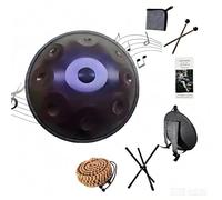 55cm Instrumento de Handpan Drum, 432Hz/440Hz Tambor de Mano de Acero Tongue Drums Con Bolsa Suave Hand Pan, 2 Mazas Y Trípode, 9/10/12 Notas Instrumento de Percusión(Dark Purple,432hz 10 Notes)