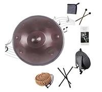 55cm Instrumento de Handpan Drum, 432Hz/440Hz Tambor de Mano de Acero Tongue Drums Con Bolsa Suave Hand Pan, 2 Mazas Y Trípode, 9/10/12 Notas Instrumento de Percusión(Purple,432hz 12 Notes)