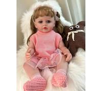 55cm Muñeca Reborn Silicona de Cuerpo Entero Pelo Rubio 22inch Niña Niño Muñeca Princesa Navidad Cumpleaños Regalos