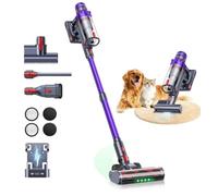 50KPA/600W/65Min(ECO) VAC02 Mejorada Aspiradora sin Cable, Aspiradora Vertical con Cepillo para Colchón, Modo Automático, Cepillo Anti-Enredo, Luz Verde, Fragancia, Carga Mural para Suelos y Alfombras