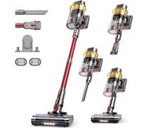 55KPa/650W Aspiradora sin Cable, Aspiradora Sin Cable Potente hasta 75Mins, con Carga de Pared Smart Screen, Cepillo Antienredos, Alfombra Pelo Mascota Suelo Sofá[Clase de eficiencia energética A+++]