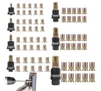 55pcs/77pcs Upgrade Carbon Steel Rivet Nut Tool Set，M3 M4 M5 M6 M8 M10 M12 | With 5/7 Mandrels and 50/70 Rivet Nuts,for Repair,Fabrication and Metal Fastening Projects,Manual Wrench or Drill Use