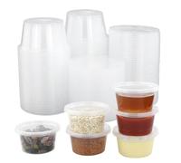 55pcs Tarros De Plastico Con Tapa Pequeños,100ML Reutilizable Recipientes Comida,Indicado Para Salsas,Sopas,Condimentos,Cremas,Cuadros De Diamantes,Manualidades,etc