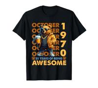55th Birthday Bear Legends October 1970 55 Years Old Mens Camiseta