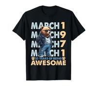 55th Birthday Cool Bear March 1971 Vintage 55 Years Old Camiseta