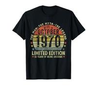 55th Birthday Gifts Vintage October 1970 55 Years Old Men Camiseta