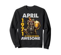 55th Birthday Raccoon Beer April 1971 Vintage 55 Years Old Sudadera