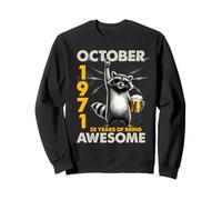 55th Birthday Raccoon Beer October 1971 Vintage 55 Years Old Sudadera