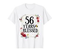 56 And Blessed 56 Años Regalo Para Mujer 56 Cumpleaños Camiseta