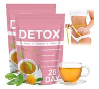 56 Días Detox Tea, Detox Tea Natural con Contiene té Oolong y Extracto de Melocotón, Ingredientes Naturales, Estimula el Metabolismo(Rosa-56)