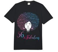 56 & Fabulous Black Queen Afro Hair 56 Cumpleaños Comfort Colors Adult Heavyweight T-Shirt