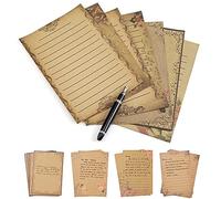 56 Hojas Papel de Carta, Papelería Vintage Papel, Papel de Escribir Papelería, Antiguo Escritura Escribir Papel, Sobres Papel para Cartas, 7 Estilos, para Escribir e Imprimir