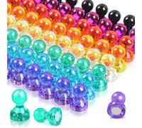 56 imanes para nevera en 8 colores, fuertes para pizarras magnéticas, pizarras blancas, imanes de neodimio pequeños, multifunción, transparentes, imanes cónicos