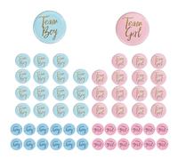 56 Piezas Botones De Revelación De Género Redondos Insignias De Alfiler Pines De Botón De Revelación De Género Team Boy y Team Girl Para Baby Shower Decorativo Género Revelar Fiesta Juego Suministros