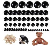 56 Piezas Ojos de Seguridad de16-30 mm Ojos de Muñeca de Plástico Ojos de Seguridad Negros para Manualidades de Marionetas, Osos, Juguetes de Ganchillo y Muñecos de Peluche, 6 Tamaños