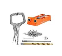 56 piezas Pocket Hole Jig Mini Jig Pocket Hole System con abrazadera en C de 9 "Llave de taladro escalonado Anillo de tope Broca de accionamiento cuadrado